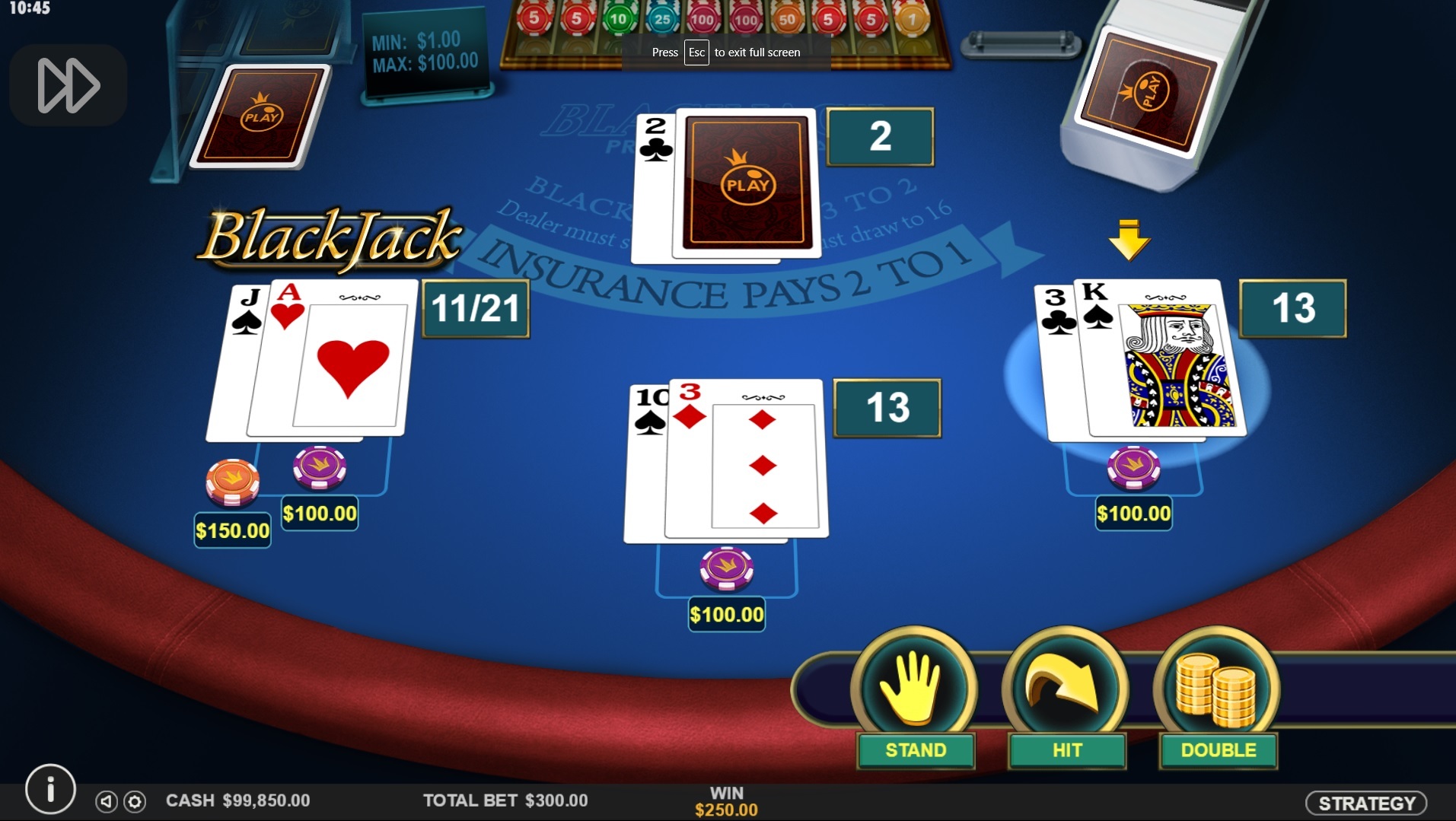 1x Wette Multihand Blackjack