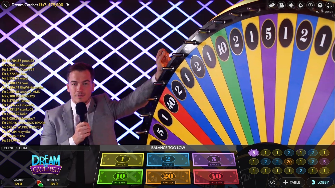 Betway Live Glücksrad