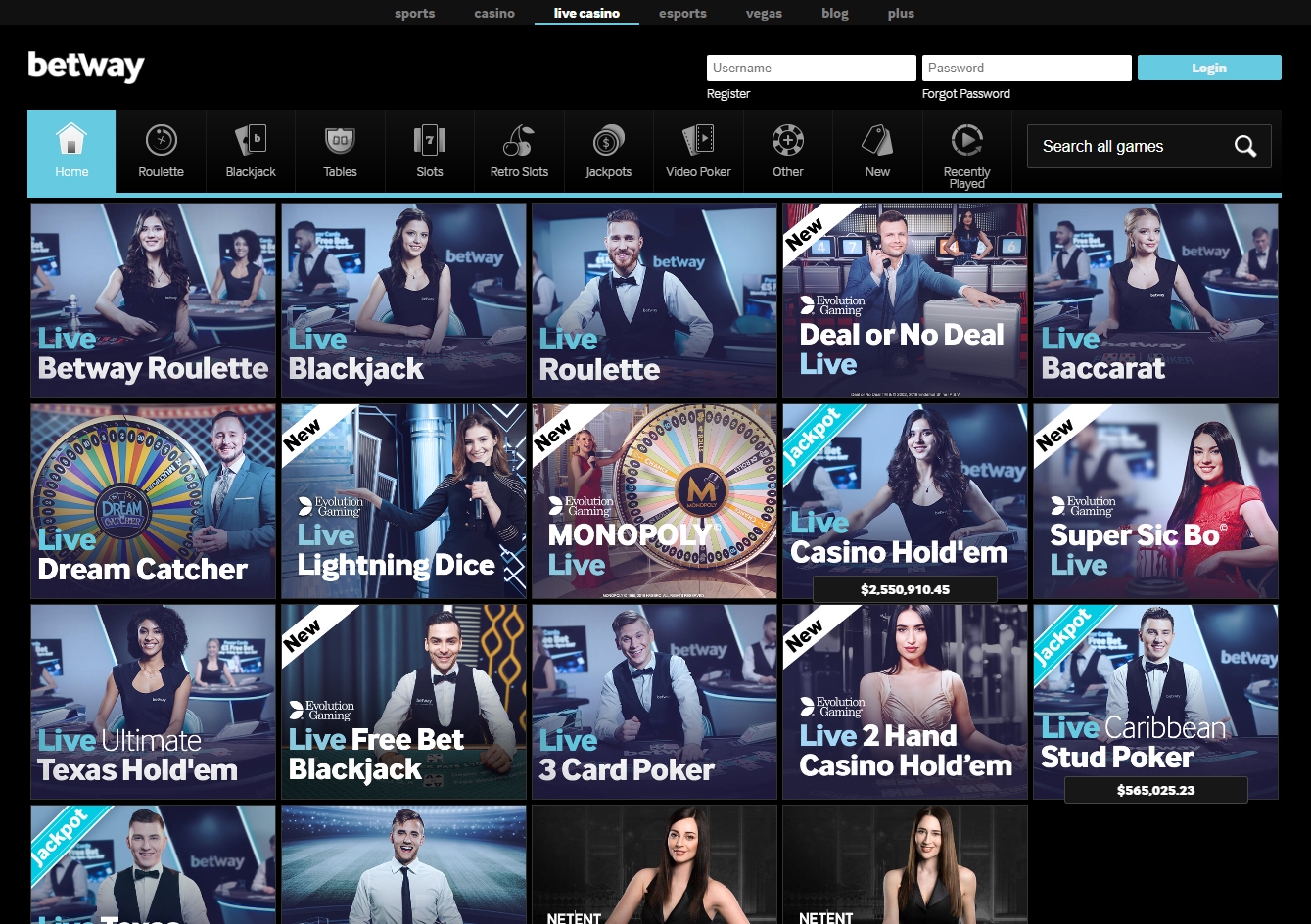 Betway Live Casino