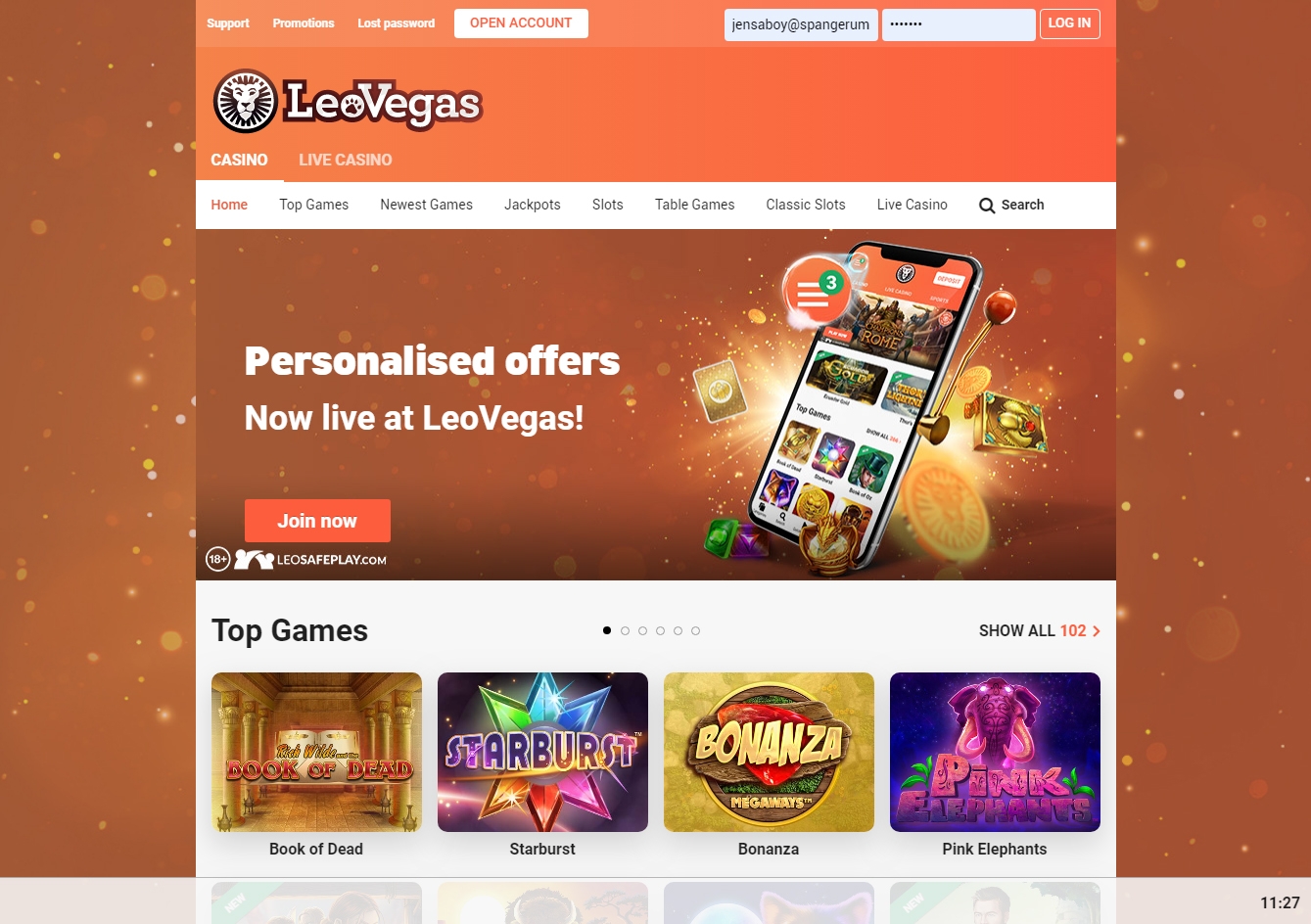 LeoVegas Casino Start