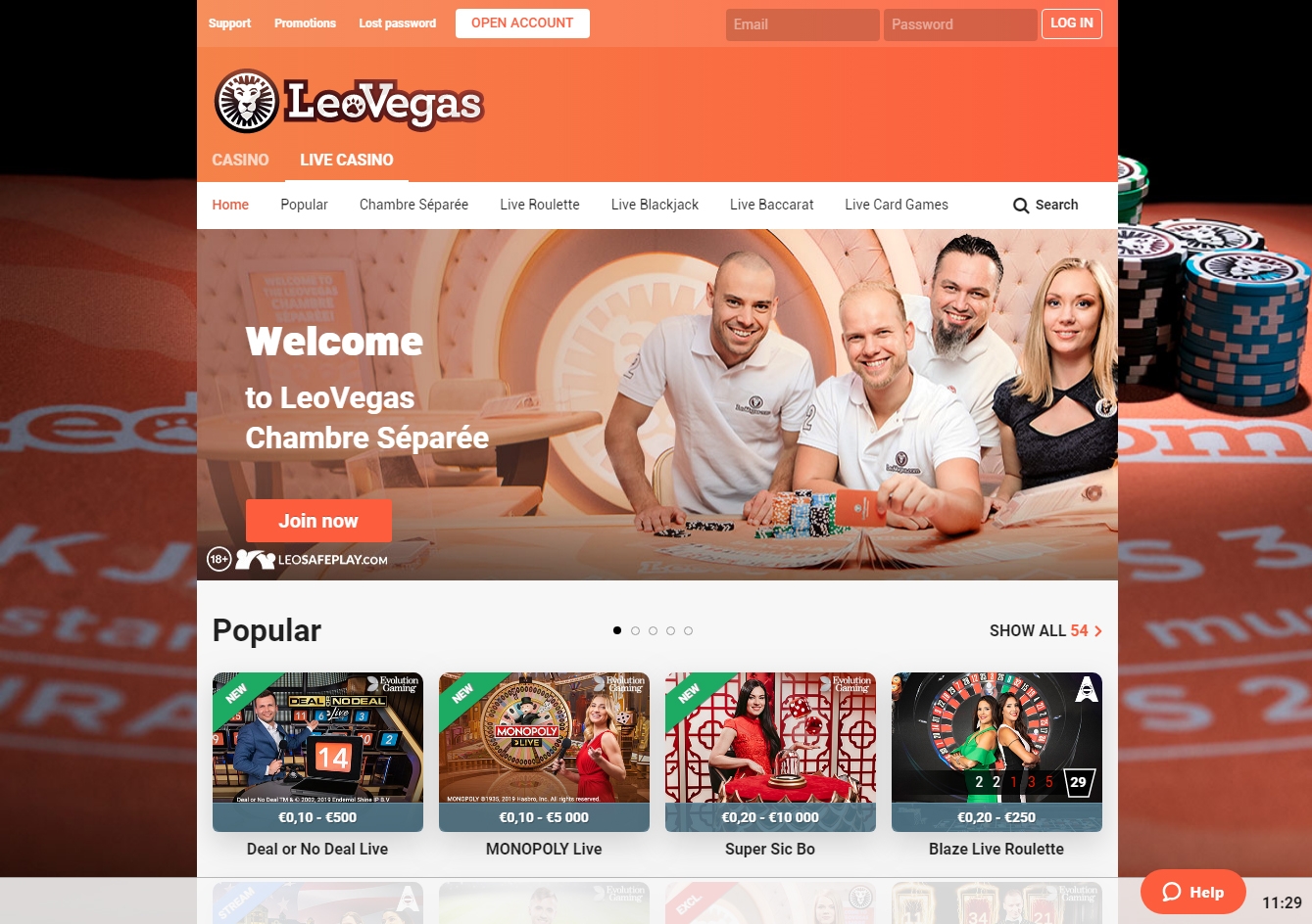 LeoVegas Live Casino