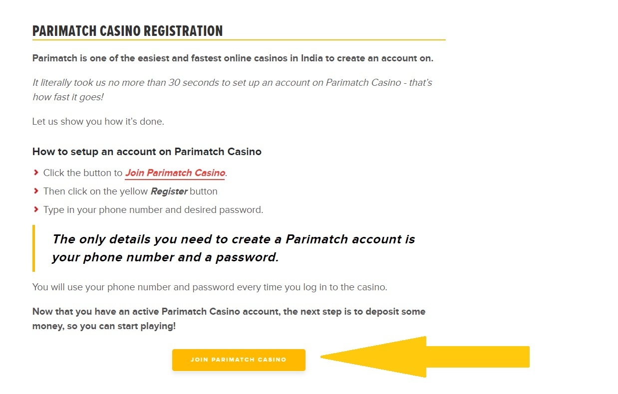 Parimatch Casino Anmeldung