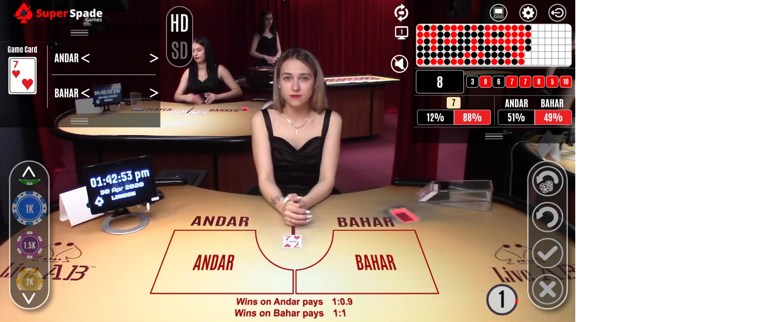 Live andar bahar leovegas